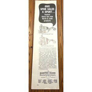North & Judd Spurs Vintage Print Ad 1960s Western Horse Equipment New Britain CT